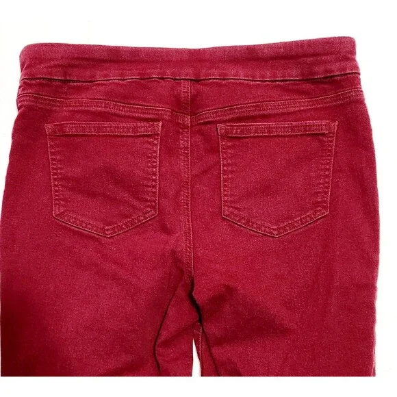 Chico's Red Rayon Pull-On Pants Size 1 Regular - Preowned US Size 8R - Picture 7 of 8